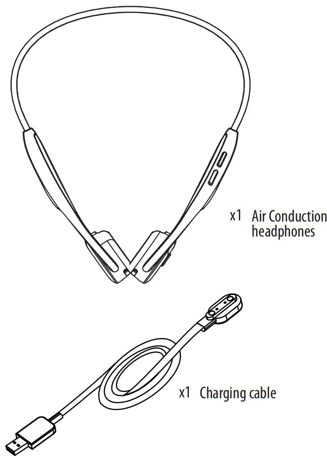 maxell EB ALBT140 AIR LINK Air Conduction Headphone - PACKAGE INCLUDES