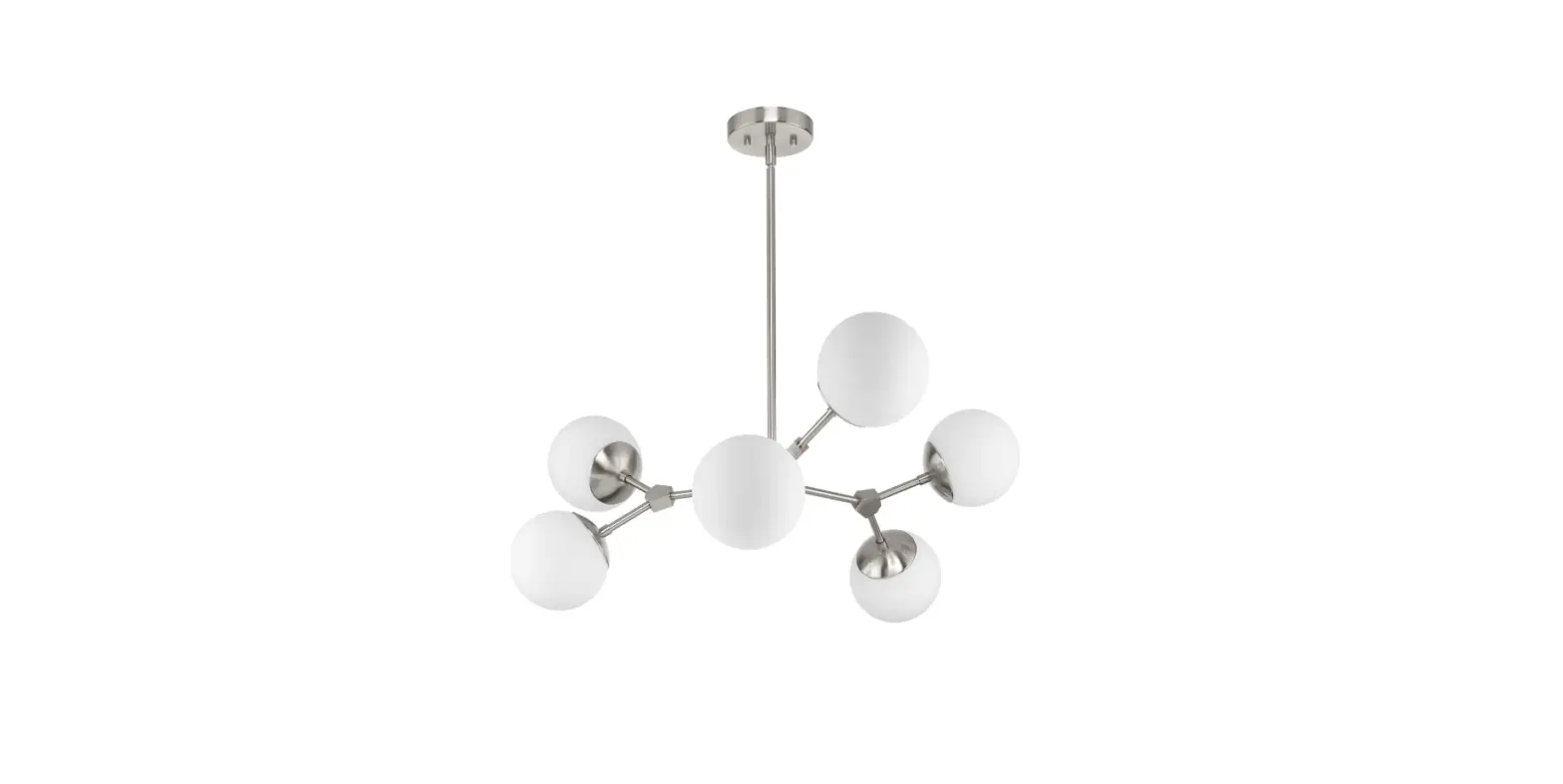 Progress Lighting P400307 Haas 6-light Brushed Nickel Mid-century Chandelier Instruction Manual