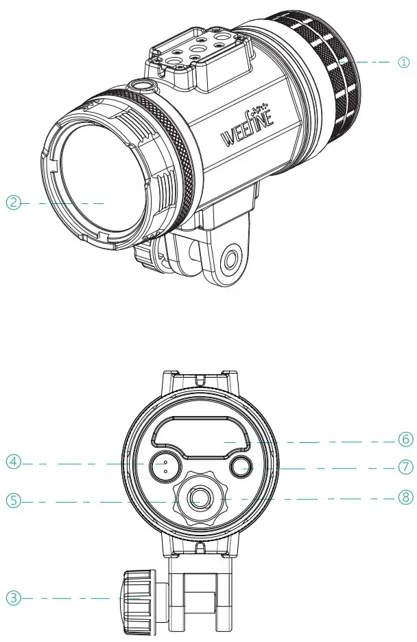 WEEFiNE WF081 Diving Equipment Smart Focus 7000 Video Light - fig 1