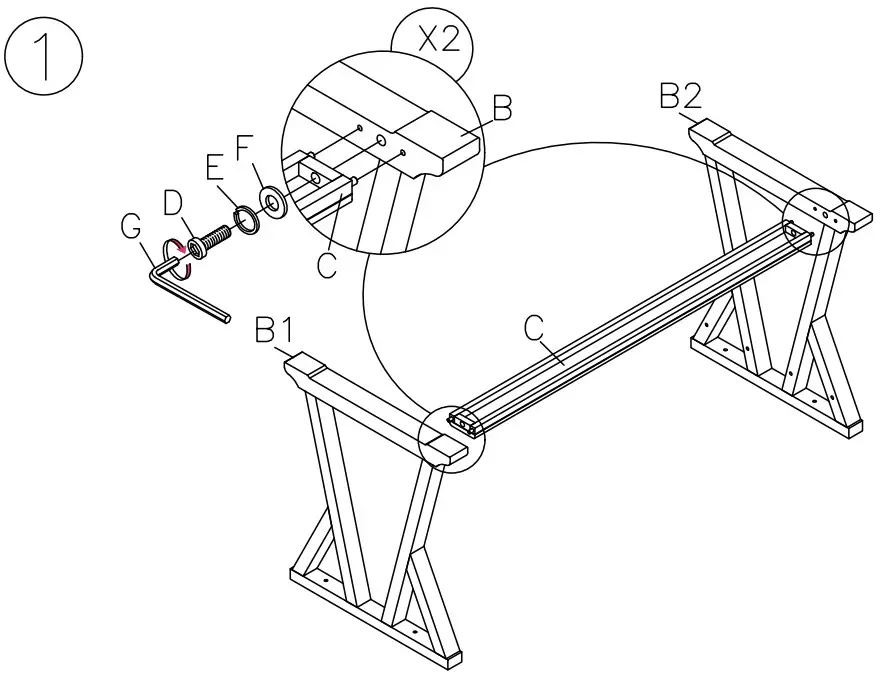 ASHLEY H741 44 Luxenford 60 Inch Home Office Desk - Figure 2