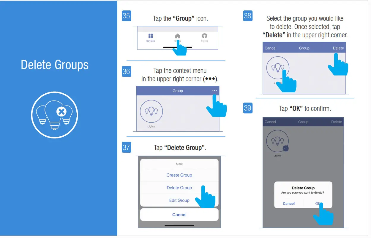 Feit Electric Smart Bulb Setup - Delete Groups