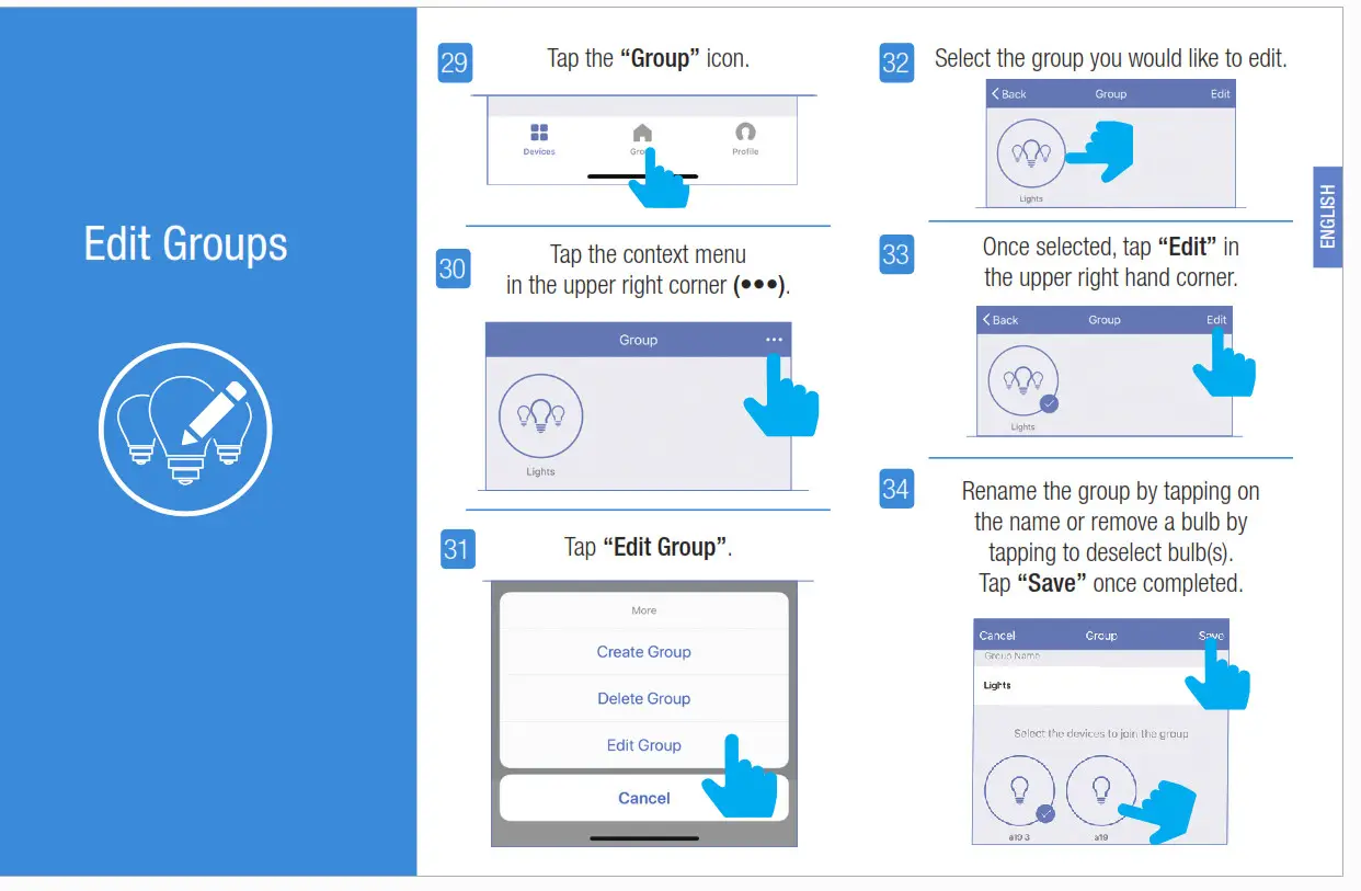 Feit Electric Smart Bulb Setup - Edit Groups