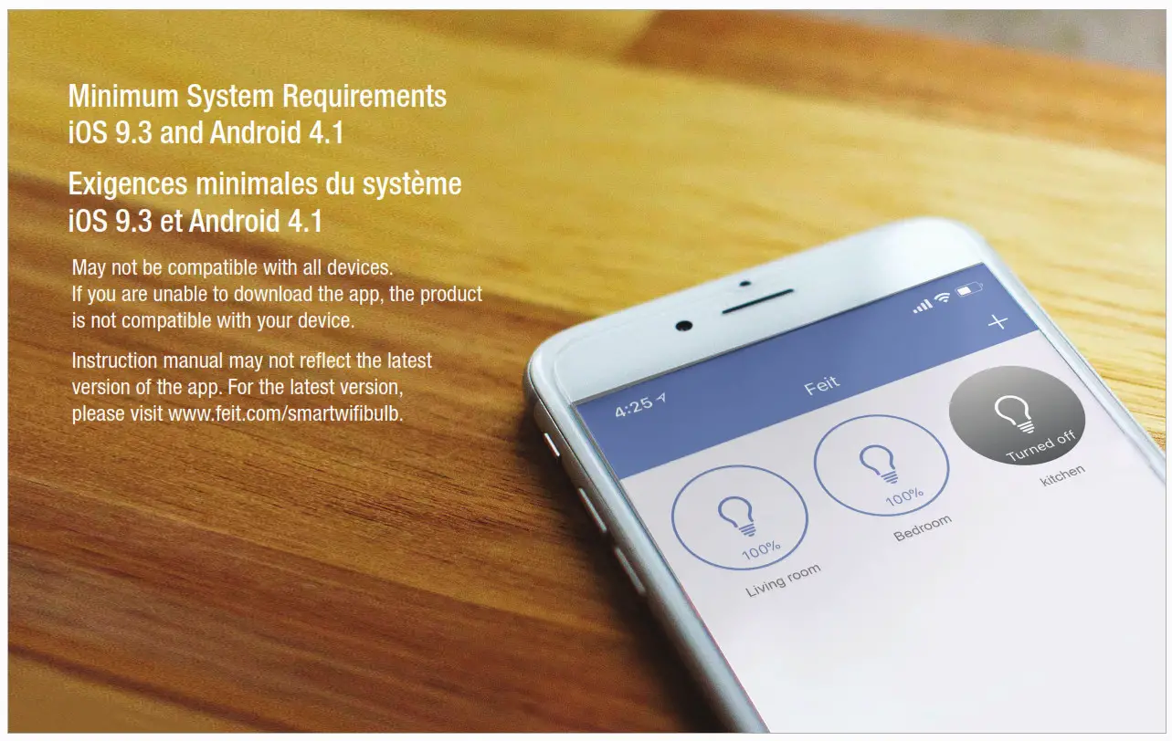 Feit Electric Smart Bulb Setup - Minimum System Requirements