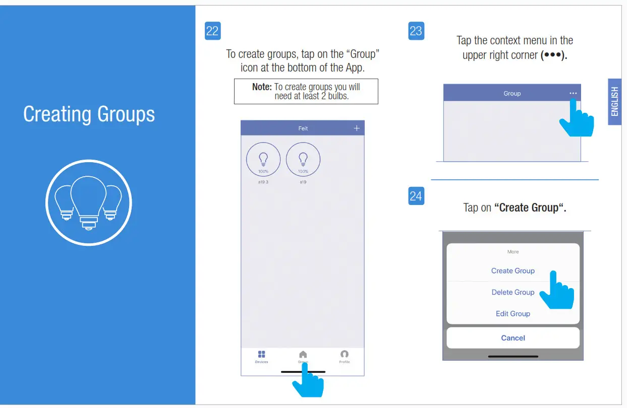 Feit Electric Smart Bulb Setup v - Creating Groups