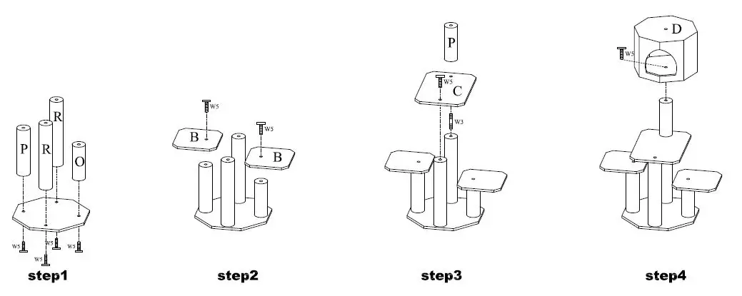 ARMARKET-4203 Pinus-Sylvestris-Wood-Cat Tree-2