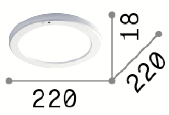 ideal lux 8021696306353 AURA PL ROUND 4000K BIANCO SENSOR 1