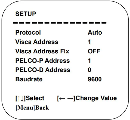 AVMATRIX PTZ1271 Full Hd Ptz Camera - System Setting