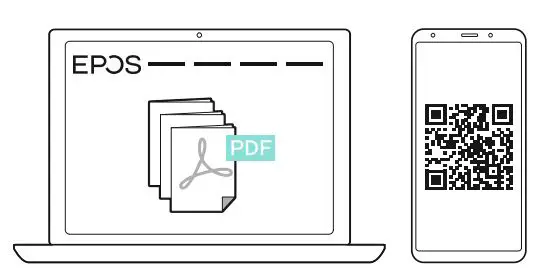 EPOS CH 30 Headset charger Stand and Cable User Guide - QR Code