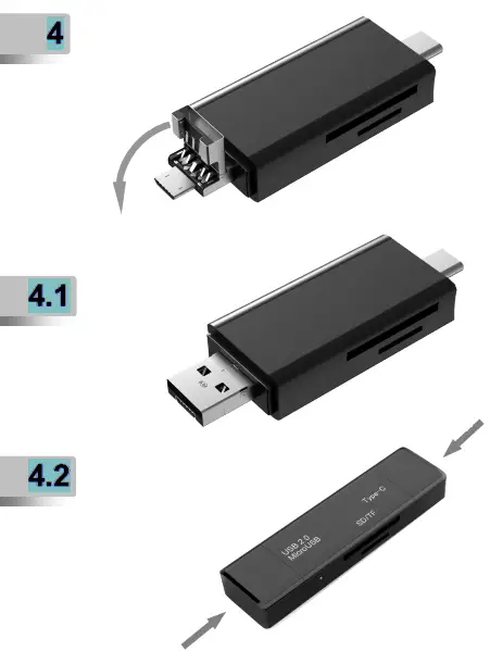 gembird UHB-CR3IN1-01 Multi USB SD Card Readergembird UHB-CR3IN1-01 Multi USB SD Card Reader - 5