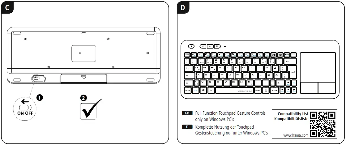 hama Smart TV Keyboard UZZANO 3.1 installation 1