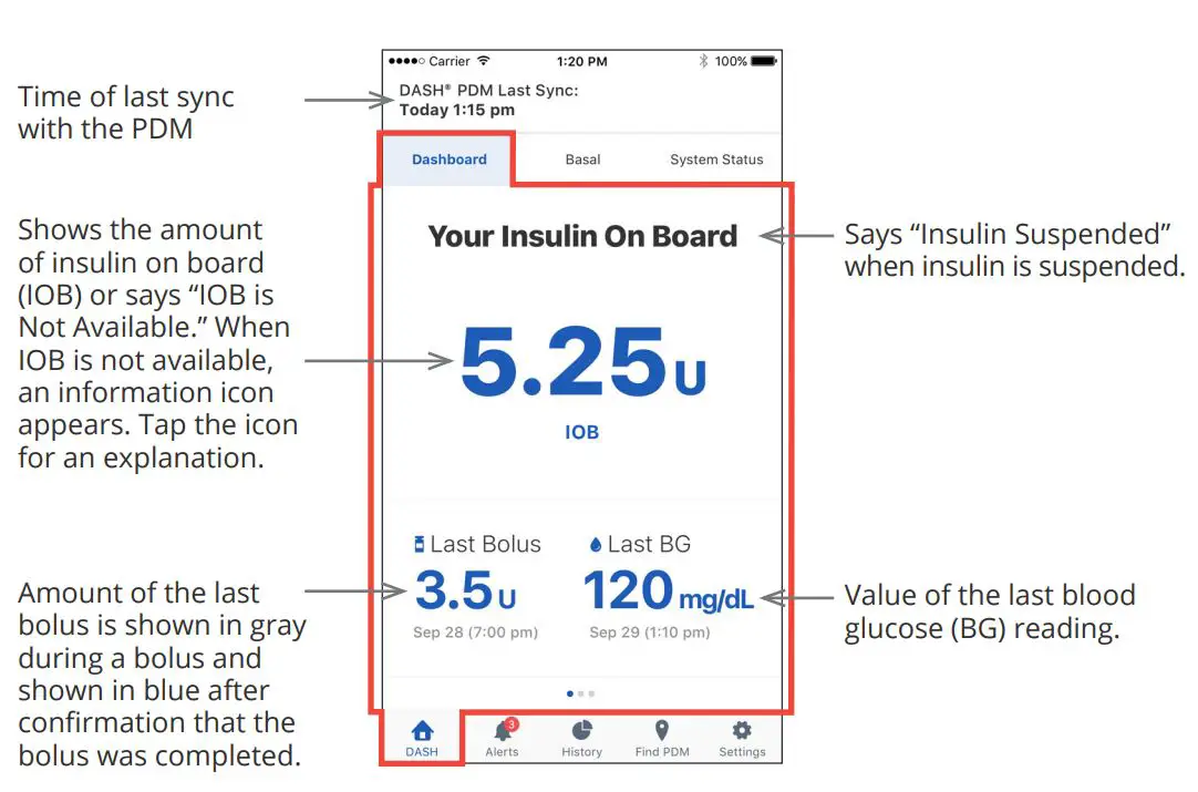 omnipod Display App User Guide - Dashboard tab