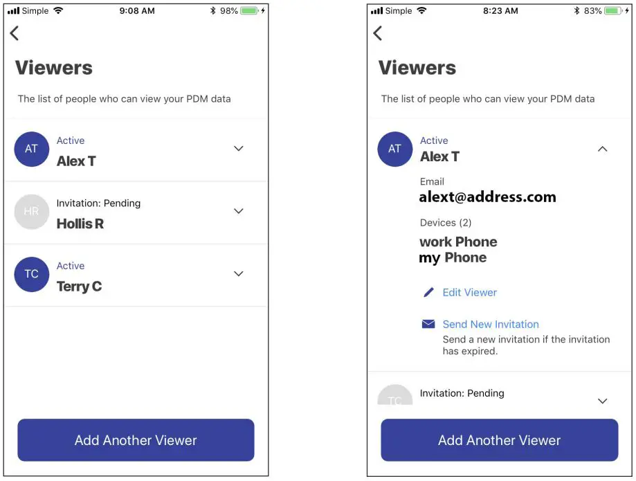 omnipod Display App User Guide - Edit a Viewer’s Relationship