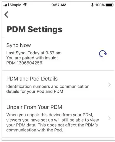omnipod Display App User Guide - PDM Settings