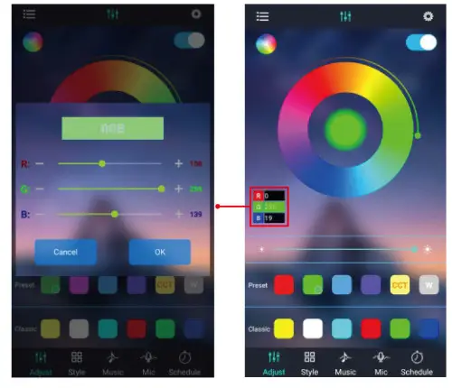 DAYTONA DL-RGB4KT RGB Rock Light- RGB Value Selector