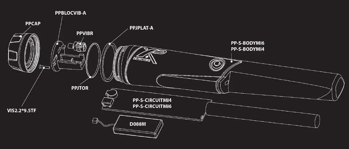 XP METAL DETECTORS M1-6 Waterproof Pinpointer Metal Detector with Holster and Lanyard-4