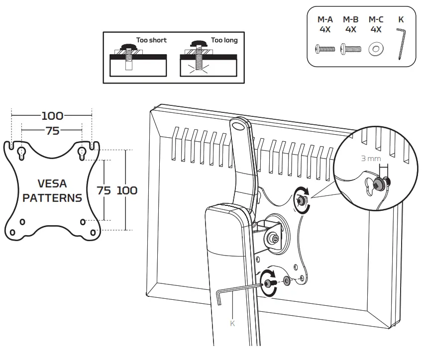 GABOR DMS 200 Desktop Monitor Stand - Mounting the Moniter