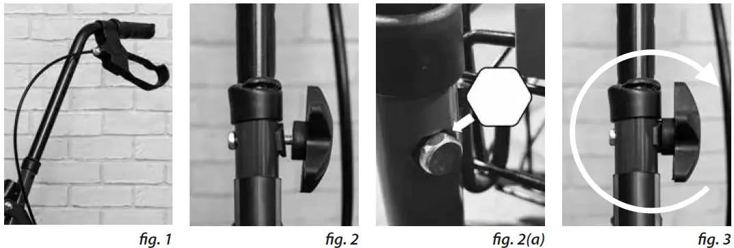 aidapt VP173FC Steel 4-Wheeled Rollator Fig1