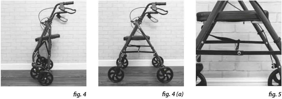 aidapt VP173FC Steel 4-Wheeled Rollator Fig2