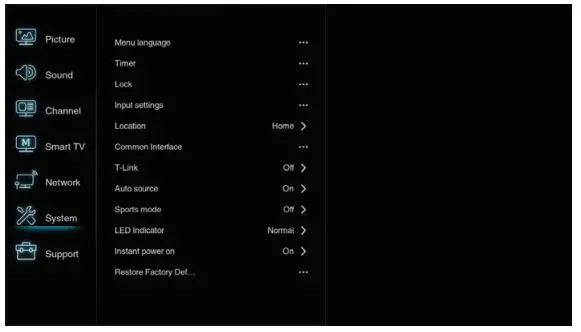 TESLA 40T320SFS Full HD Smart LED TV User Manual - System