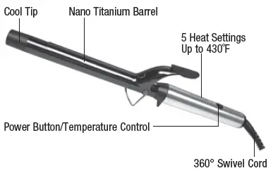 BaByliss PRO BNTW100XLUC Professional Curling Iron fig 1