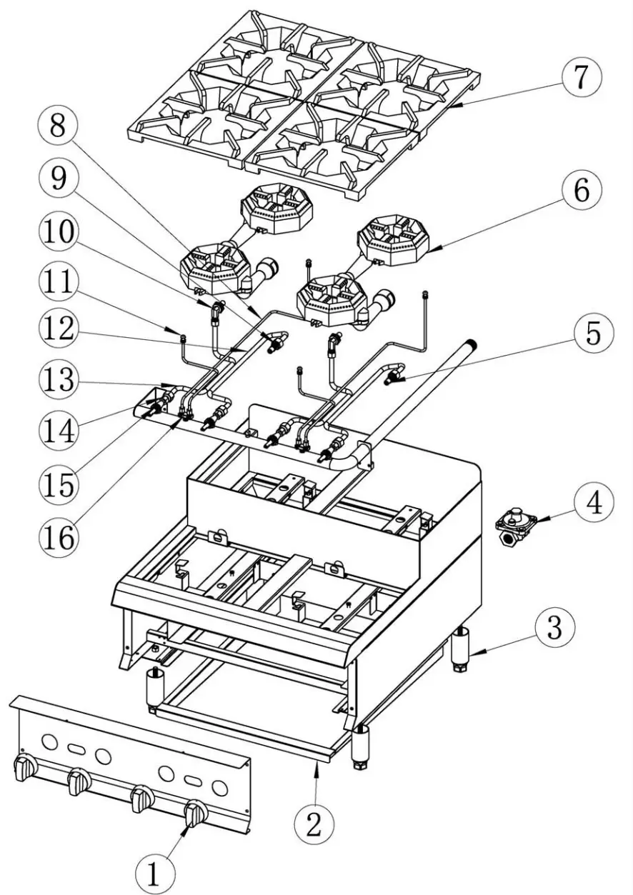 CPG CK HPSU212 Gas Step Up Hot Plate - prrts
