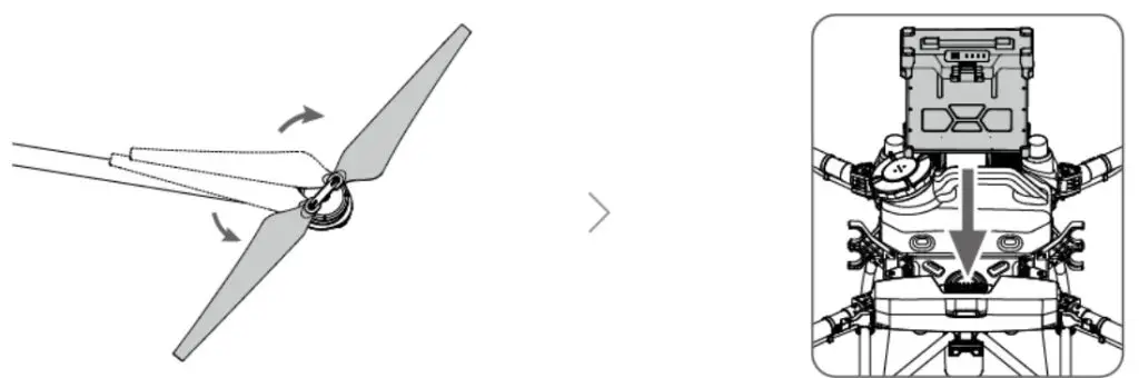 dji AGRAS T10 Spraying Drone - e propeller blades