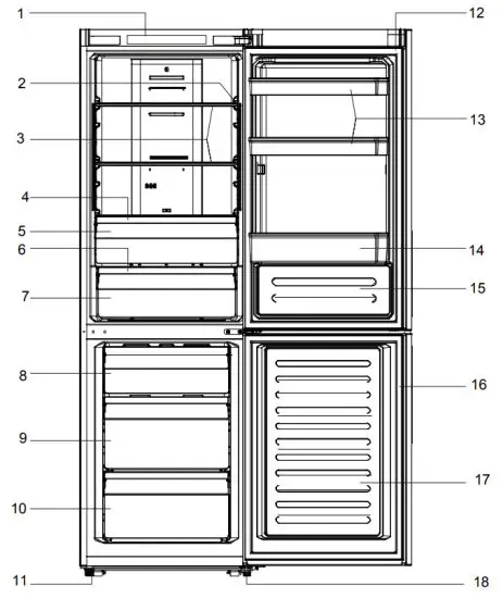 FORNO FFFFD1948 24S 11 1 CU FT Bottom Mount Refrigerator Stainless Steel with Side Grip Handle - DESCRIPTION OF THE APPLIANCE