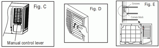 Midea MWF09HB4 Window Type Room Air Conditioner - Air direction control
