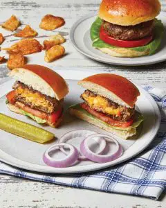 FIG 9 Stuffed Cheddar Burgers