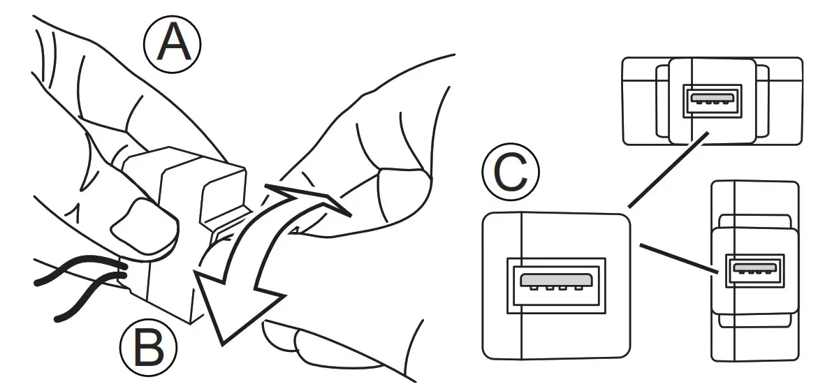 CLIPSAL USB Chargin -Setting the USB port orientation during installation