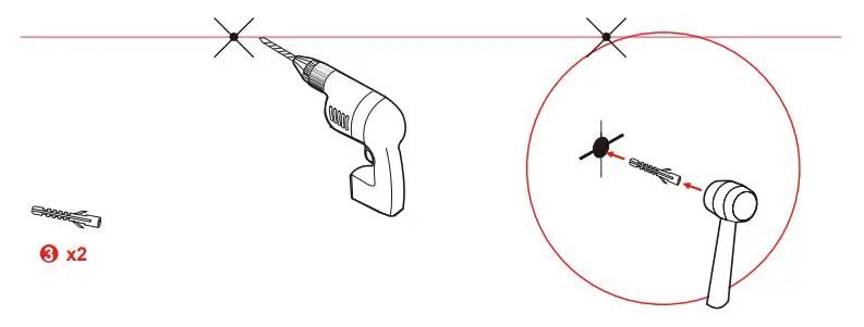 KEONJINN B09Q2SYCJG Oval Mirror LED Bathroom Mirror Instruction Manual - Drill and insert the Wall Anchor