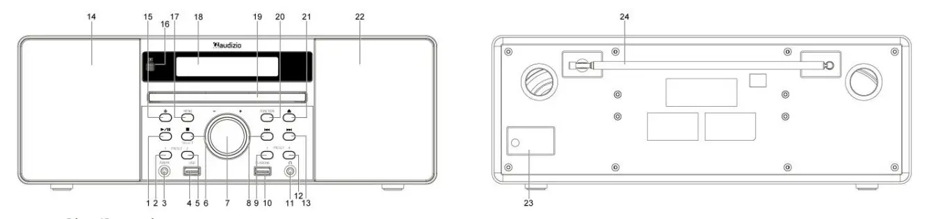 audizio B08Q87B7DP Prato Music System CD-DAB Plus - Front Pamael