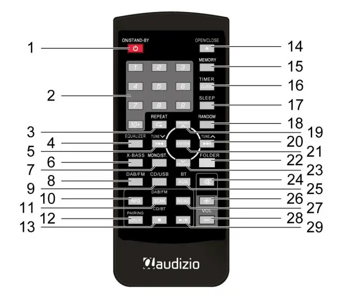 audizio B08Q87B7DP Prato Music System CD-DAB Plus - Remote