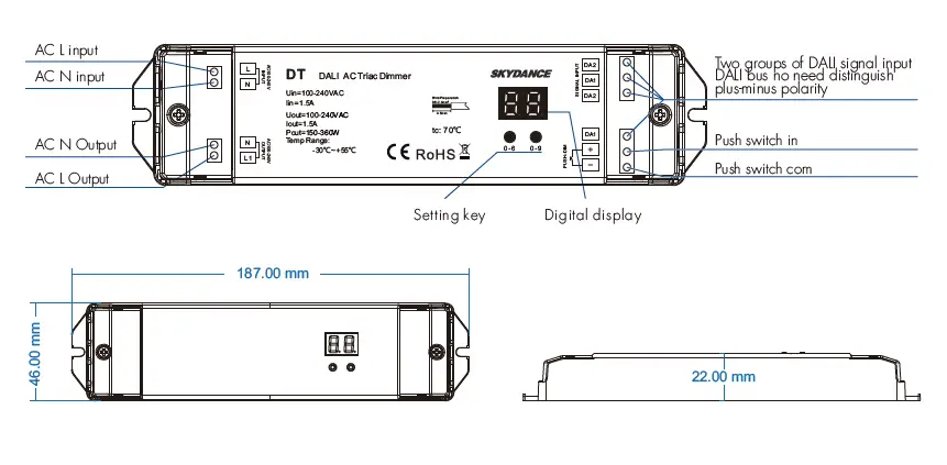 SKYDANCE DT AC Triac DALI Dimmer-fig1