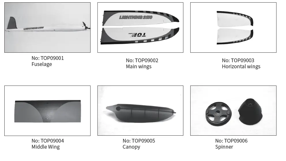 TOP RC HOBBY TOP090B Lightning 2100 Radio Control Model Airplane fig 14