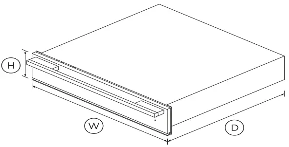 FISHER PAYKEL WB60SDEB1 60cm Warming Drawer - DIMENSIONS