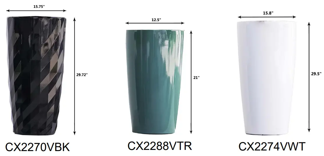 CX2274VWT Self Watering Planters Dimenssion
