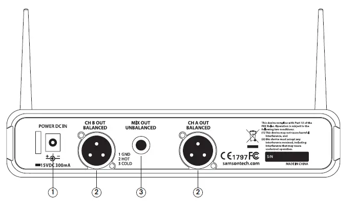 Samson CH288 Wireless Handheld Microphone Transmitter (2)