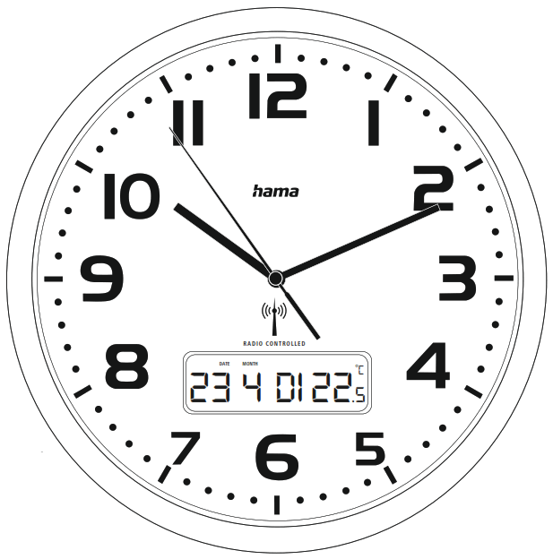 hama 00 186333 Radio Wall Clock