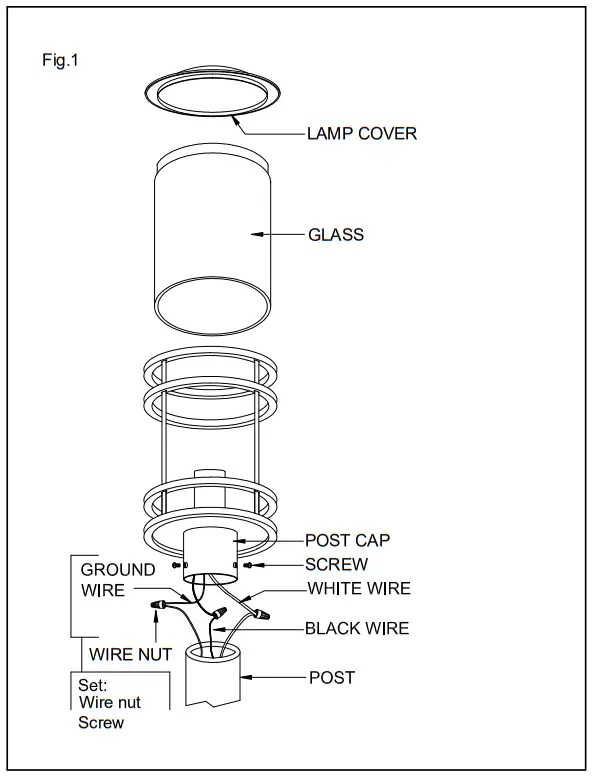 AMERICAN LIGHTING 9806 Oil Rubbed Contemporary Post Light - fig