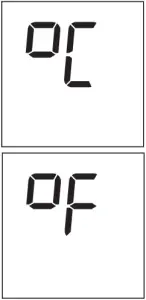Selecting the temperature display format