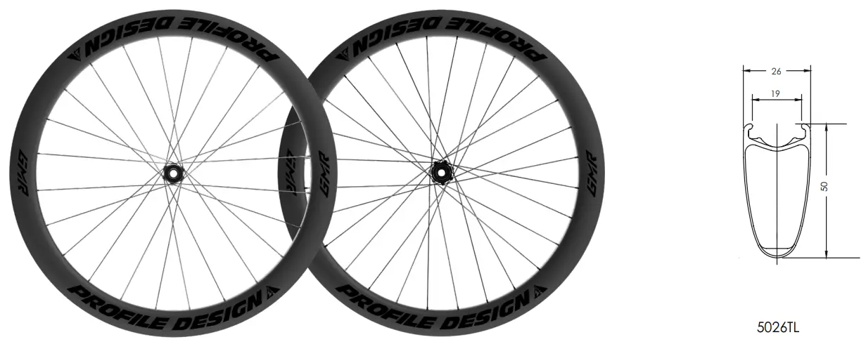 PROFILE DESIGN GMR 50 Carbon Tubeless Disc-Brake Wheelset - fig 1