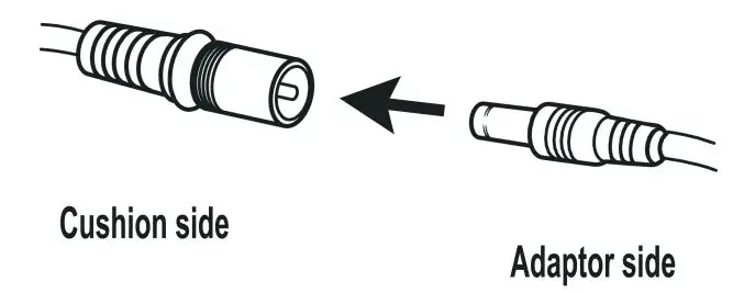 COMFIER CF-6302G Neck and Shoulder Shiatsu Massager with Heat -Connect the adapter cable to the cable on the cushion.