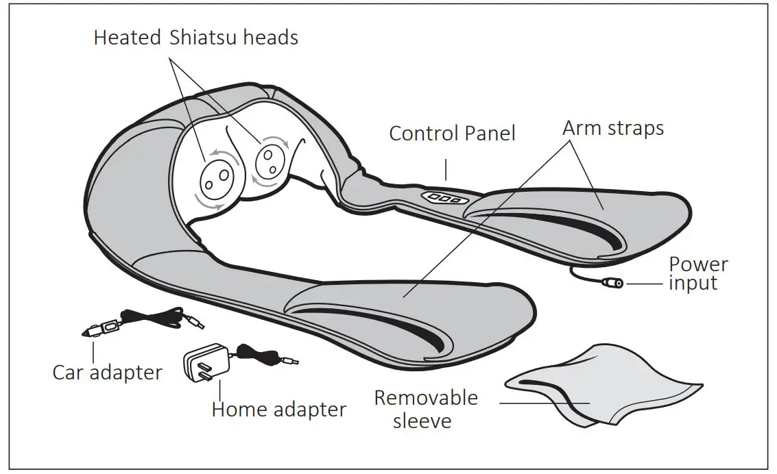 COMFIER CF-6302G Neck and Shoulder Shiatsu Massager with Heat - FEATURES