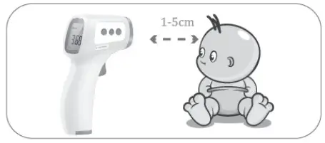 medisana HTD8813 TM A79 Infrared Body Thermometer -displayed for 2 seconds