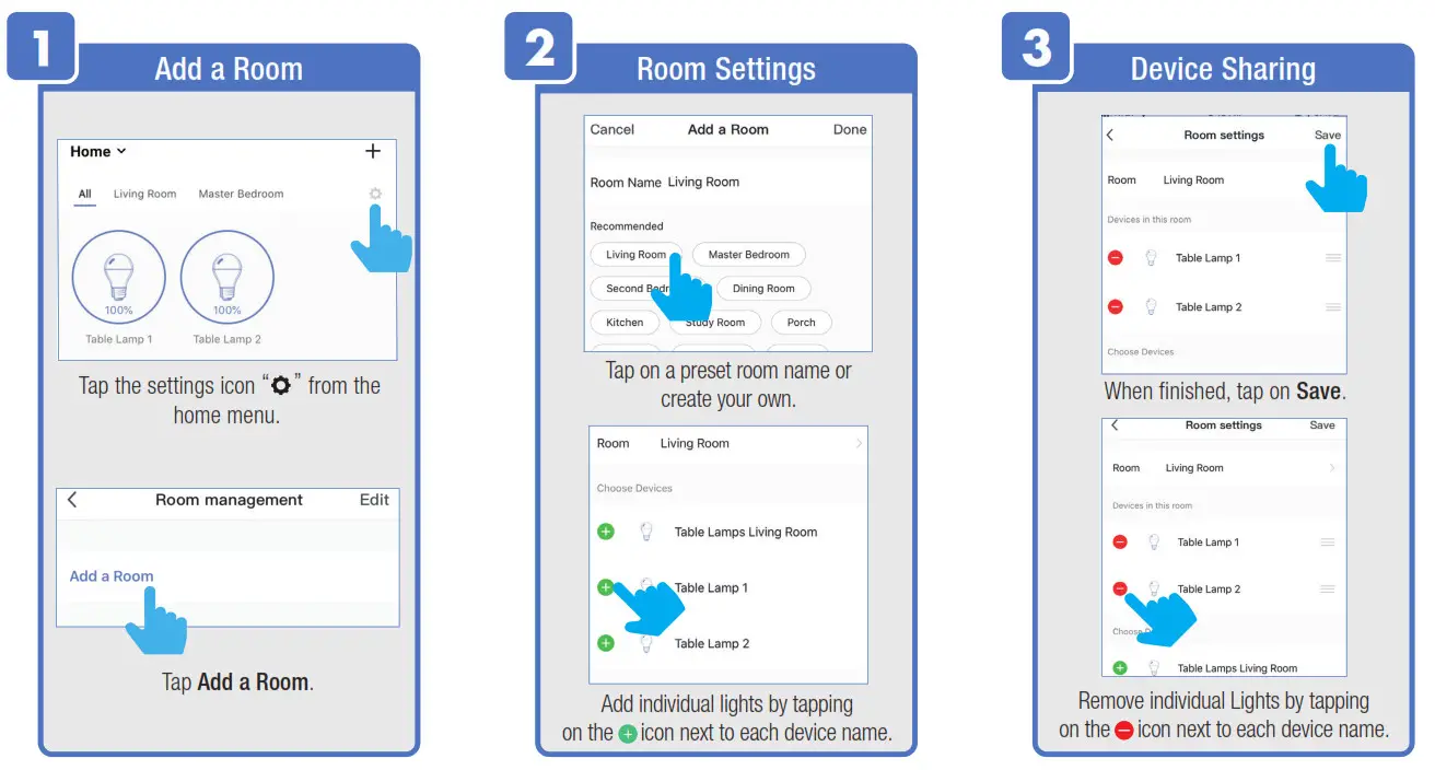 Feit Alexa - Siri - Google Assistant Setup - ROOM MANAGEMENT 1