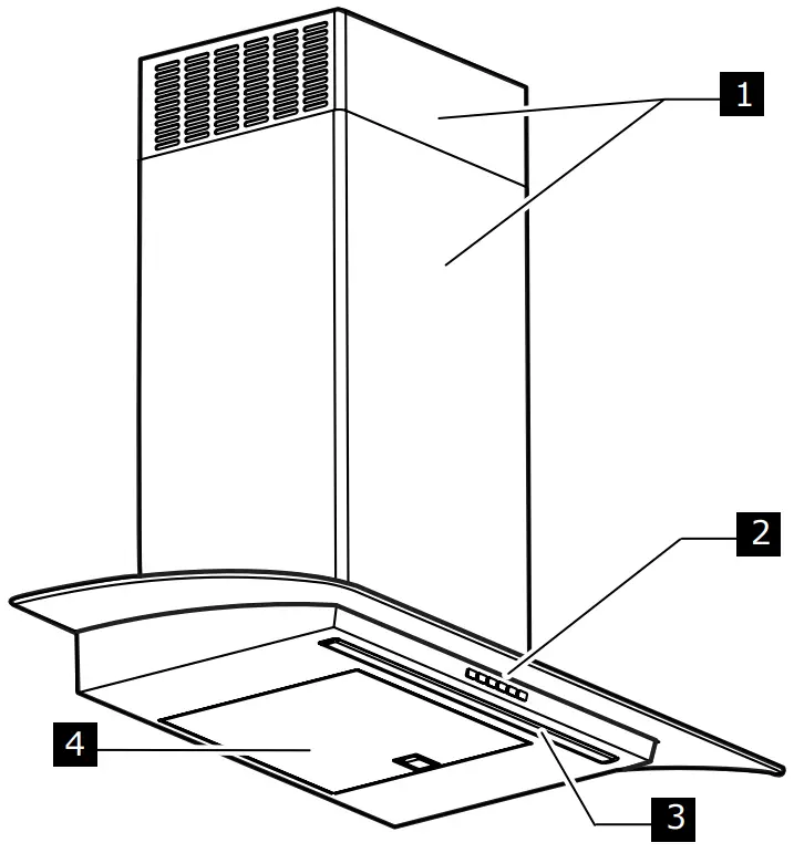 IKEA UNDANTAG Ceiling-Mounted Range Hood - description