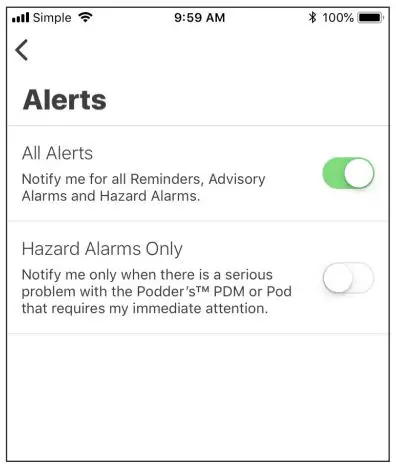 omnipod View App User Guide - Alerts