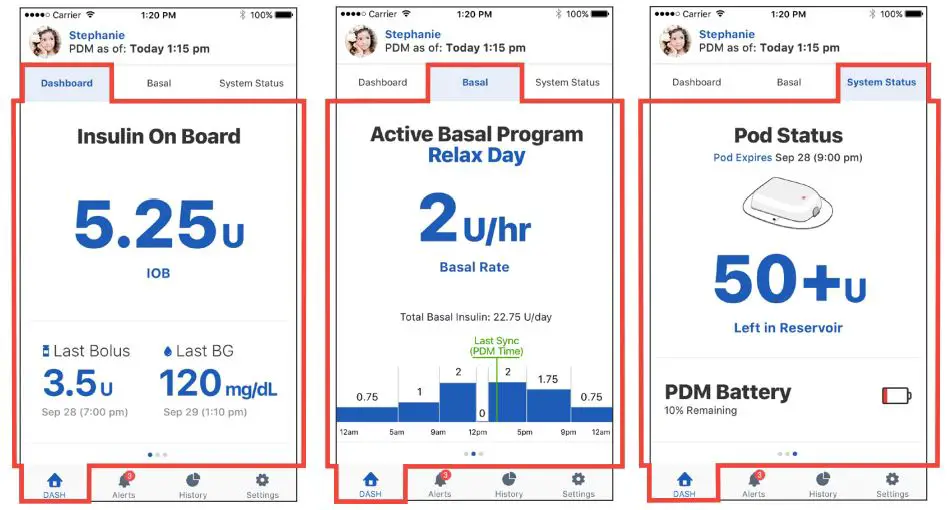 omnipod View App User Guide - Check Insulin and System Status