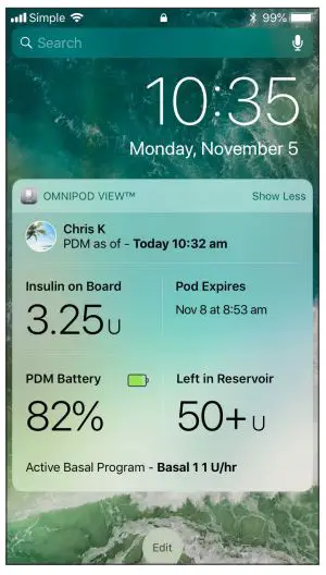 omnipod View App User Guide - Checking a Podder’s™ Data with the Widget